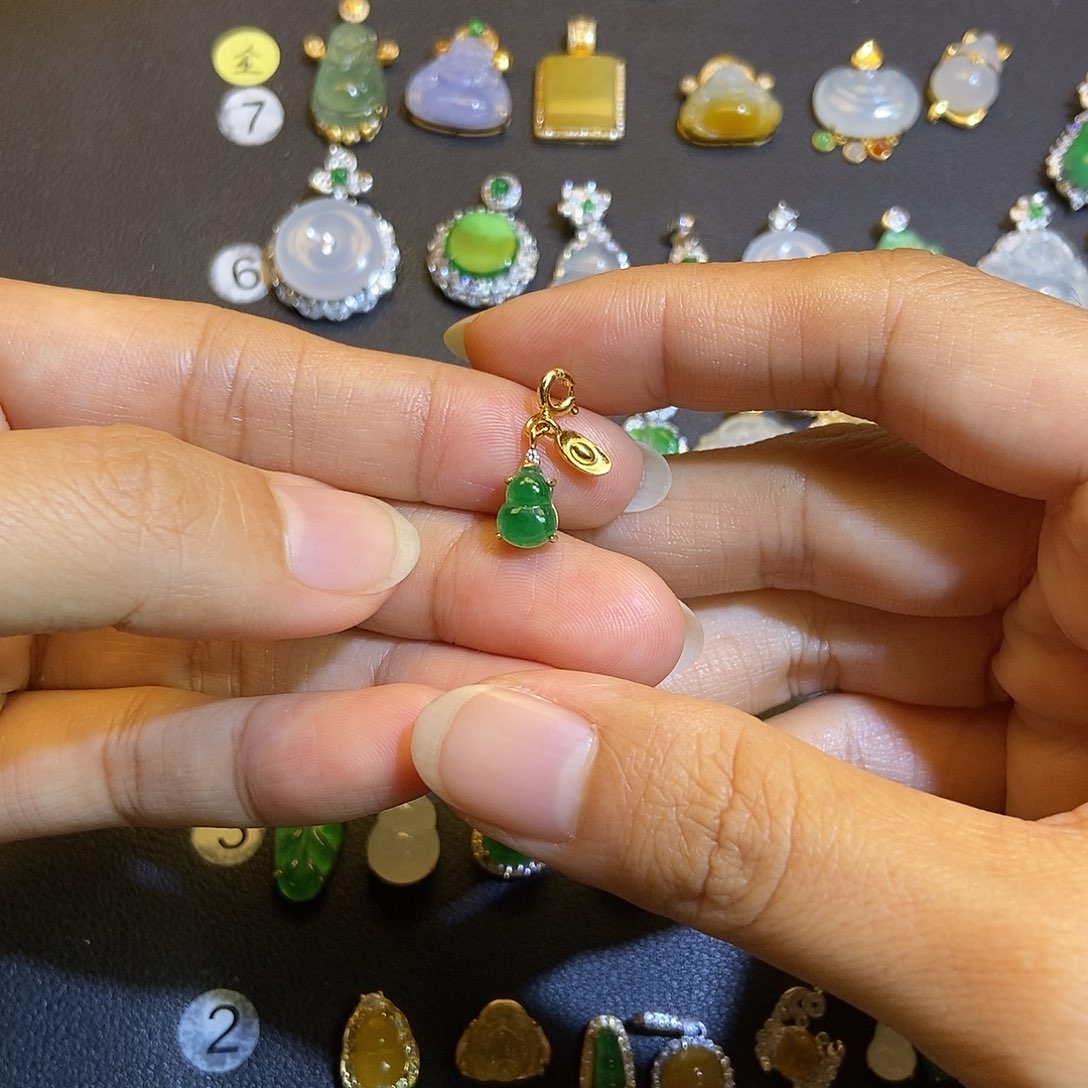 翡翠银S925镶嵌吊坠(不含链)