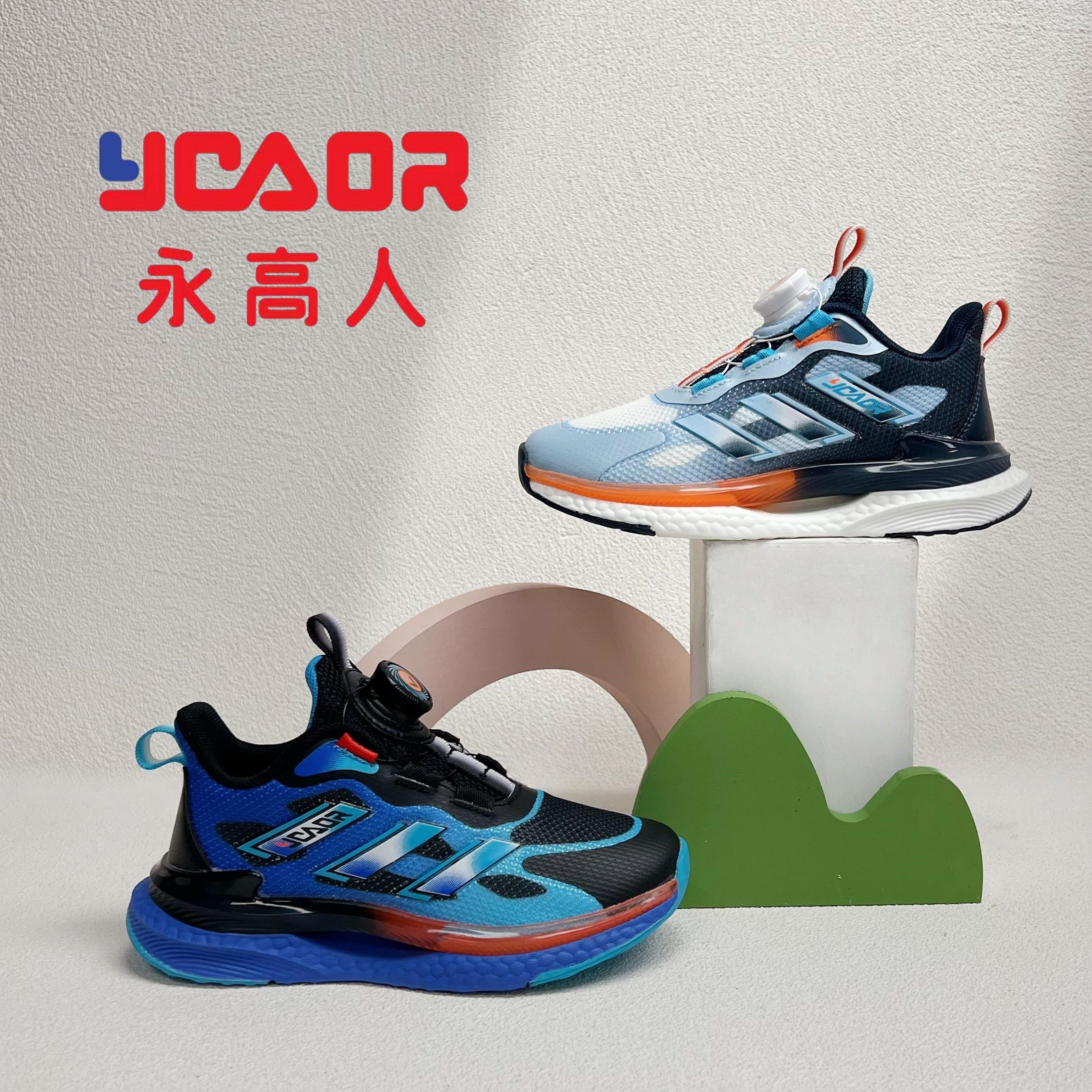 YGAOR/永高人春秋双网【31-37码】男童时尚休闲透气防滑软底运动鞋
