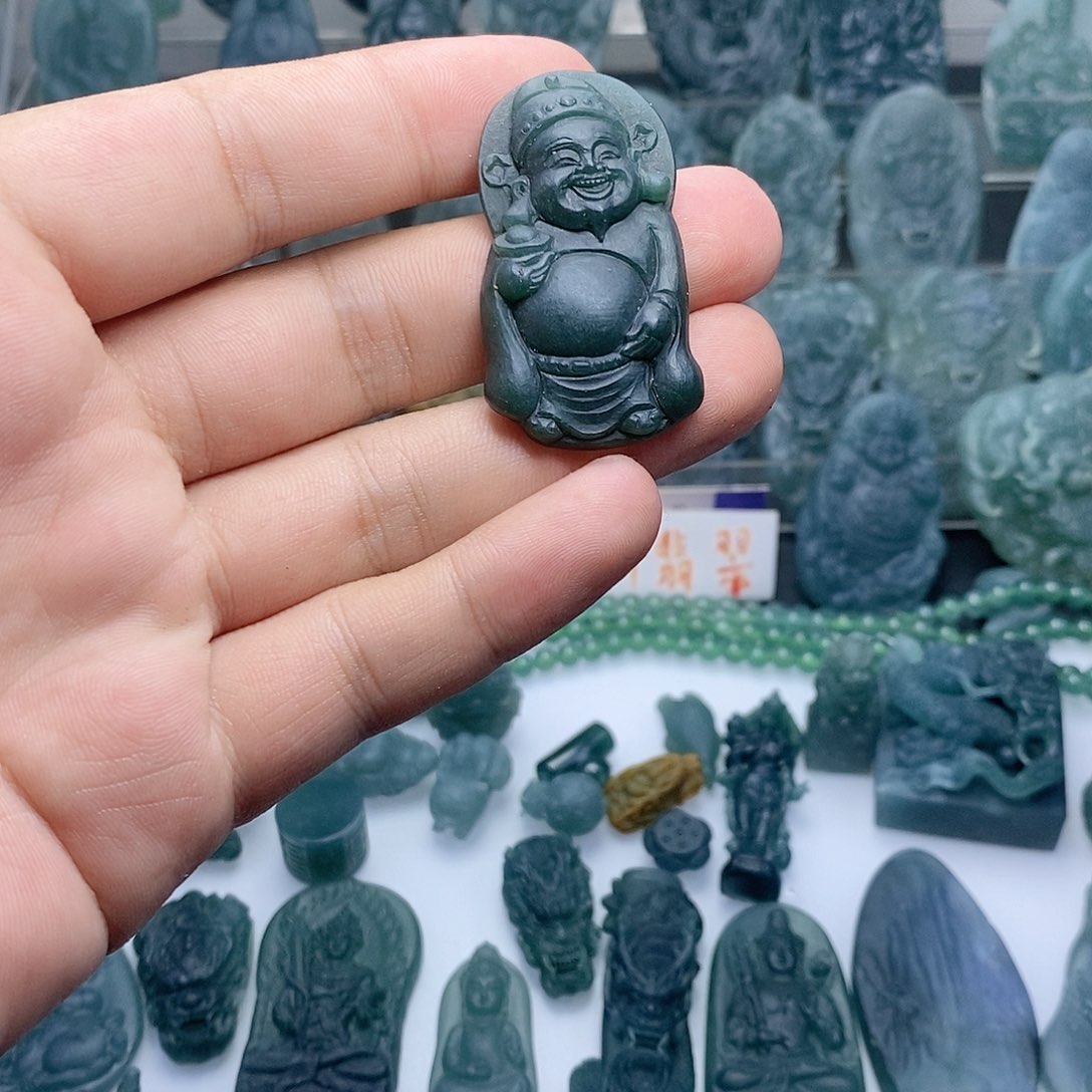 未镶嵌定制翡翠财神