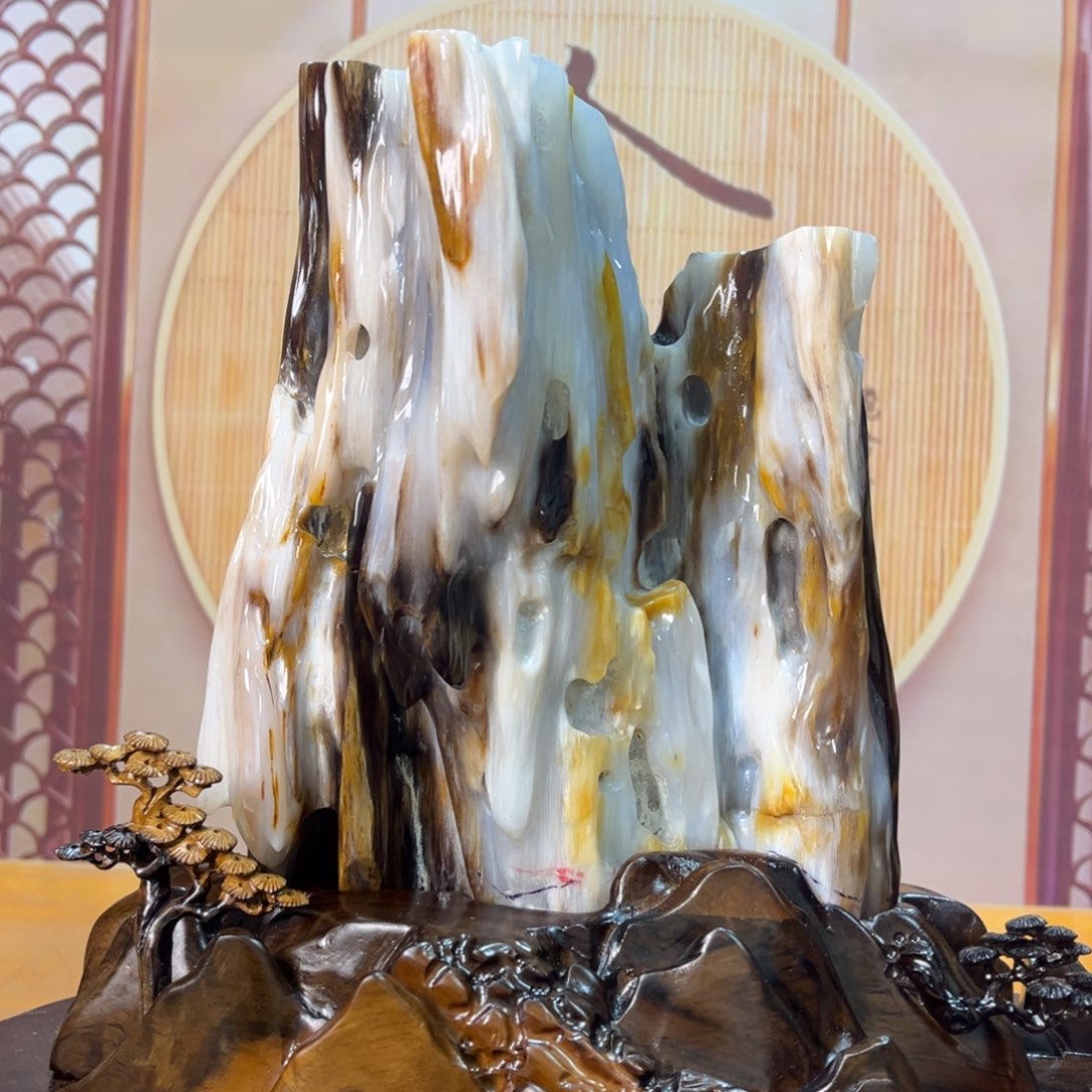 硅化玉（树化玉）未镶嵌摆件