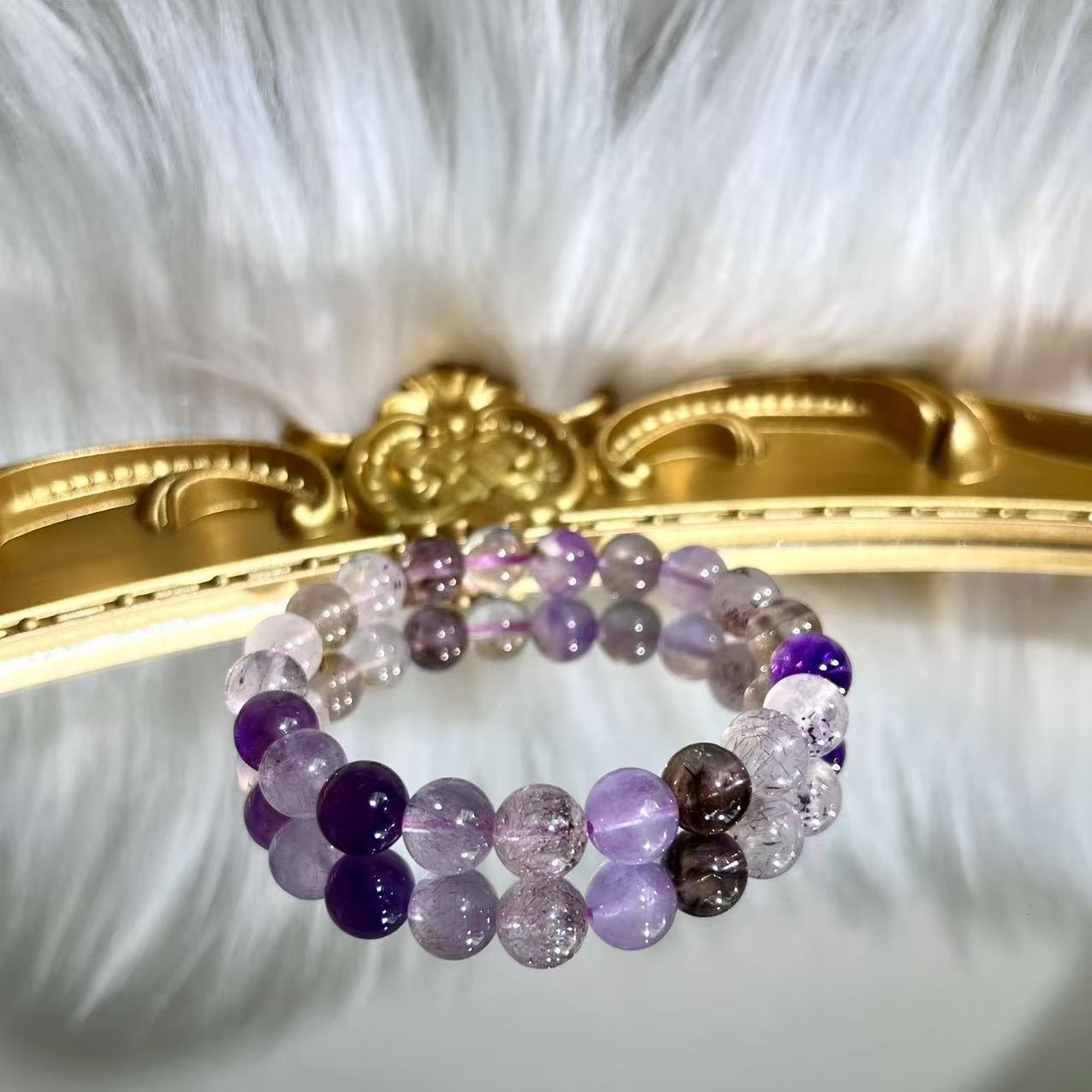 天然高品质紫超七单圈手串- A207对样性发其一