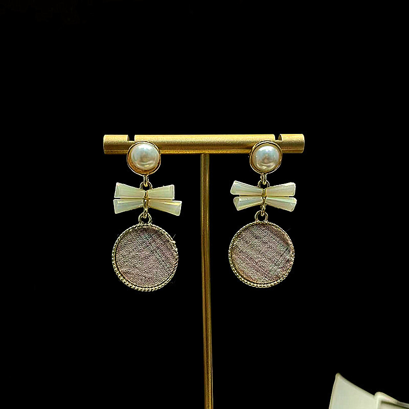 锌合金耳饰 钢针锌合金材质镀金色百搭时尚简约气质耳钉女