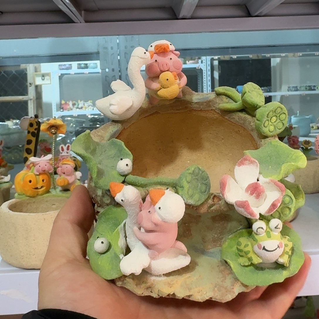 厂家直销手工花盆摆件