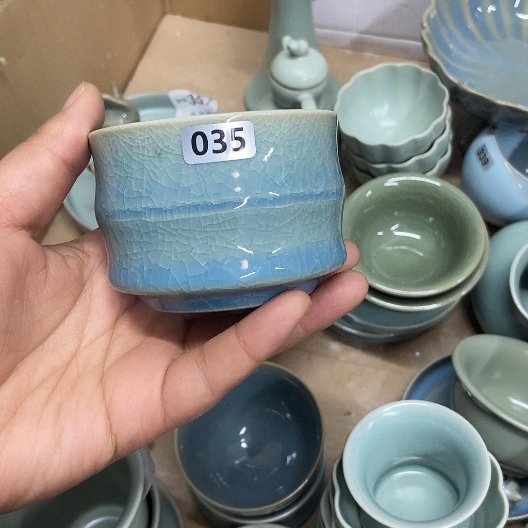 平***乐竹节瑕原矿天蓝釉