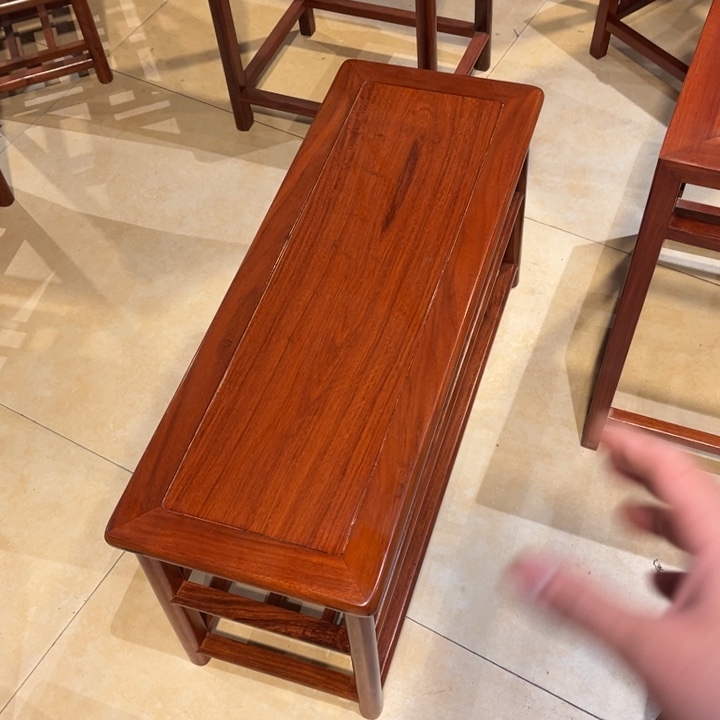 紫檀木类家具?**?缅甸花梨木86换鞋凳