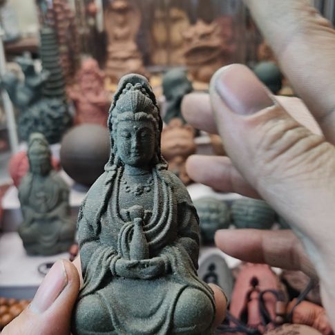 泥塑皇****石蓝药师香方观音姐姐微瑕