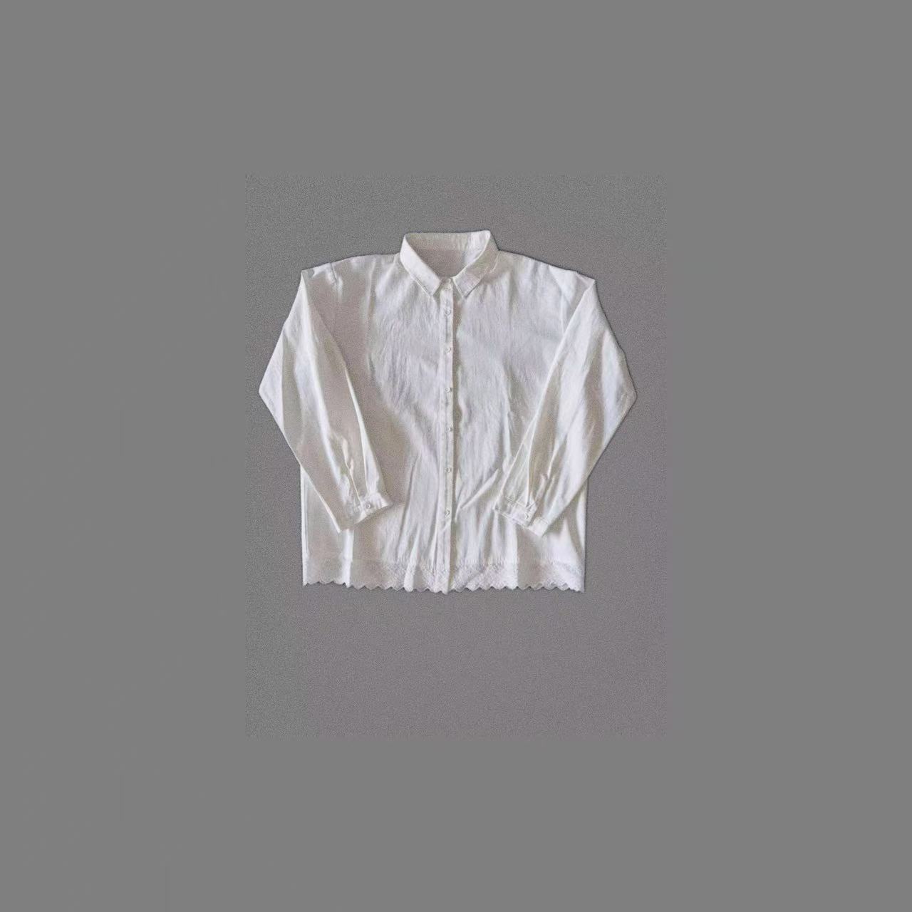 WOGU250710洗水棉秋冬蕾丝衬衣