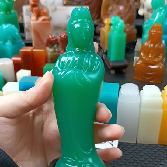 鲲***里印石寿山石站姿观音