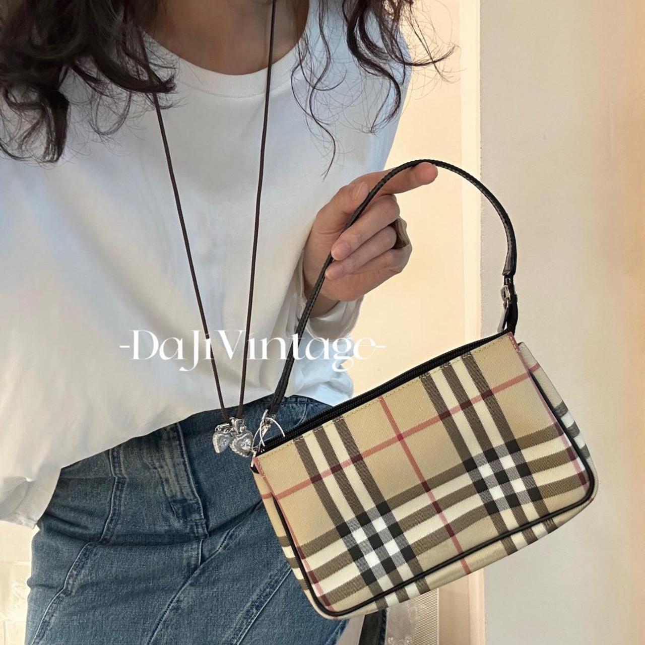 95新 BURBERRY/博柏利 大吉中古/Burberry经典格纹大麻将单肩包