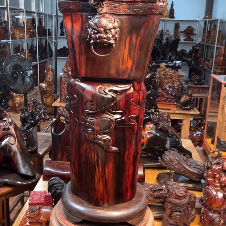 交趾黄檀（大红酸枝）用****2貔貅摆件