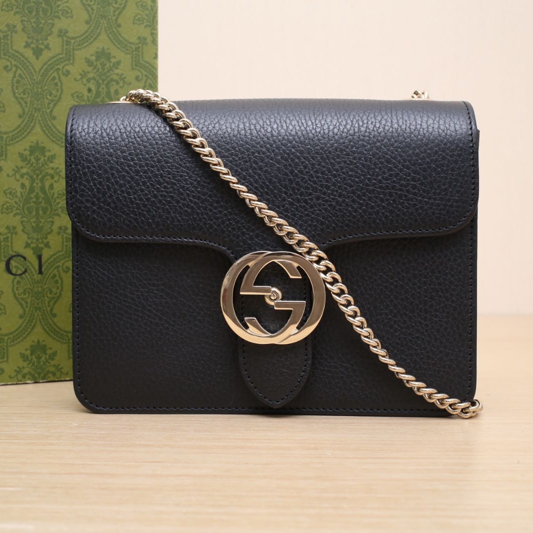 99新 GUCCI/古驰 【娇】斜挎包 风琴包20 黑色P235398961