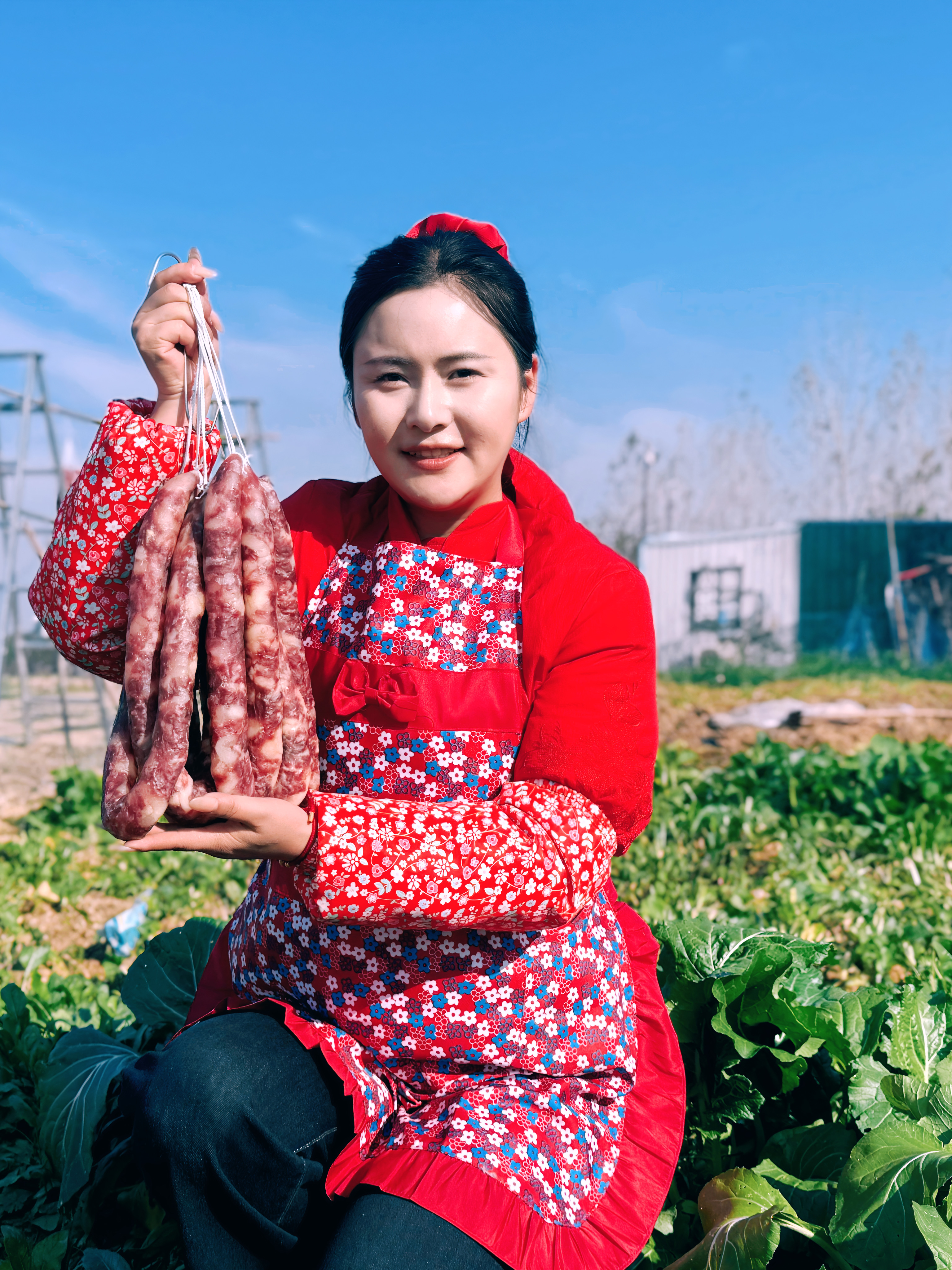 【安徽腊肠】农村腊肠纯猪肉香肠安徽特产咸货日晒风干手工自制包邮