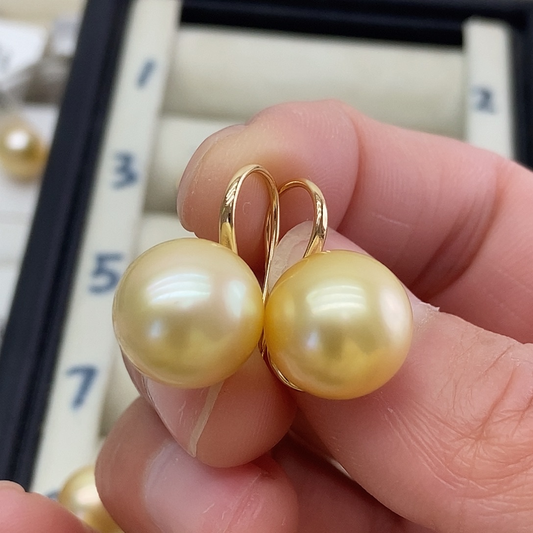 耳饰银S925镶嵌海水珍珠