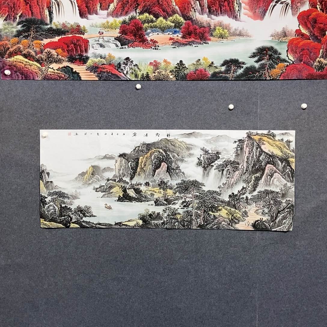 国画小六尺山水一副