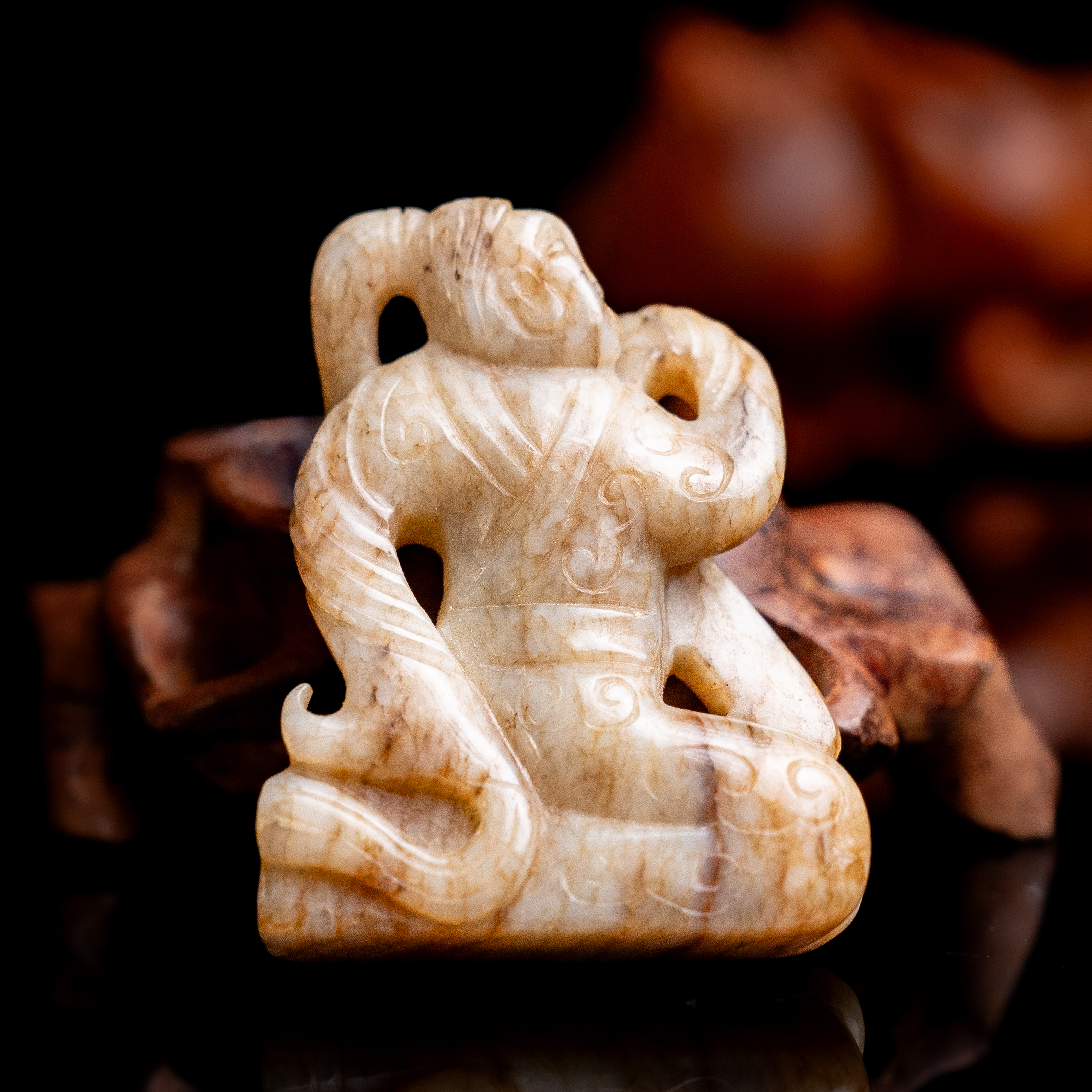 明代和田玉玉舞人