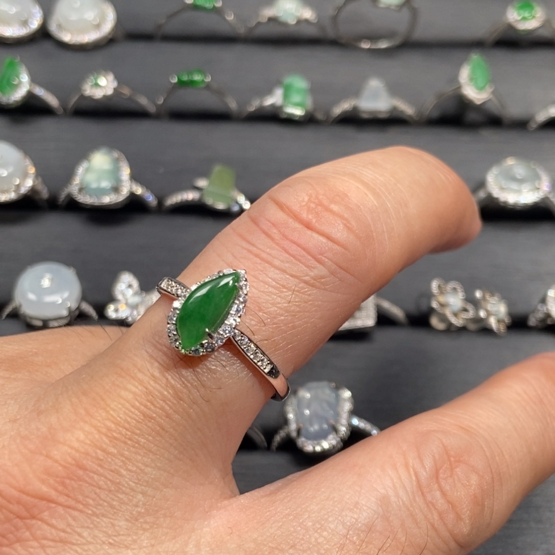 翡翠银S925镶嵌戒指