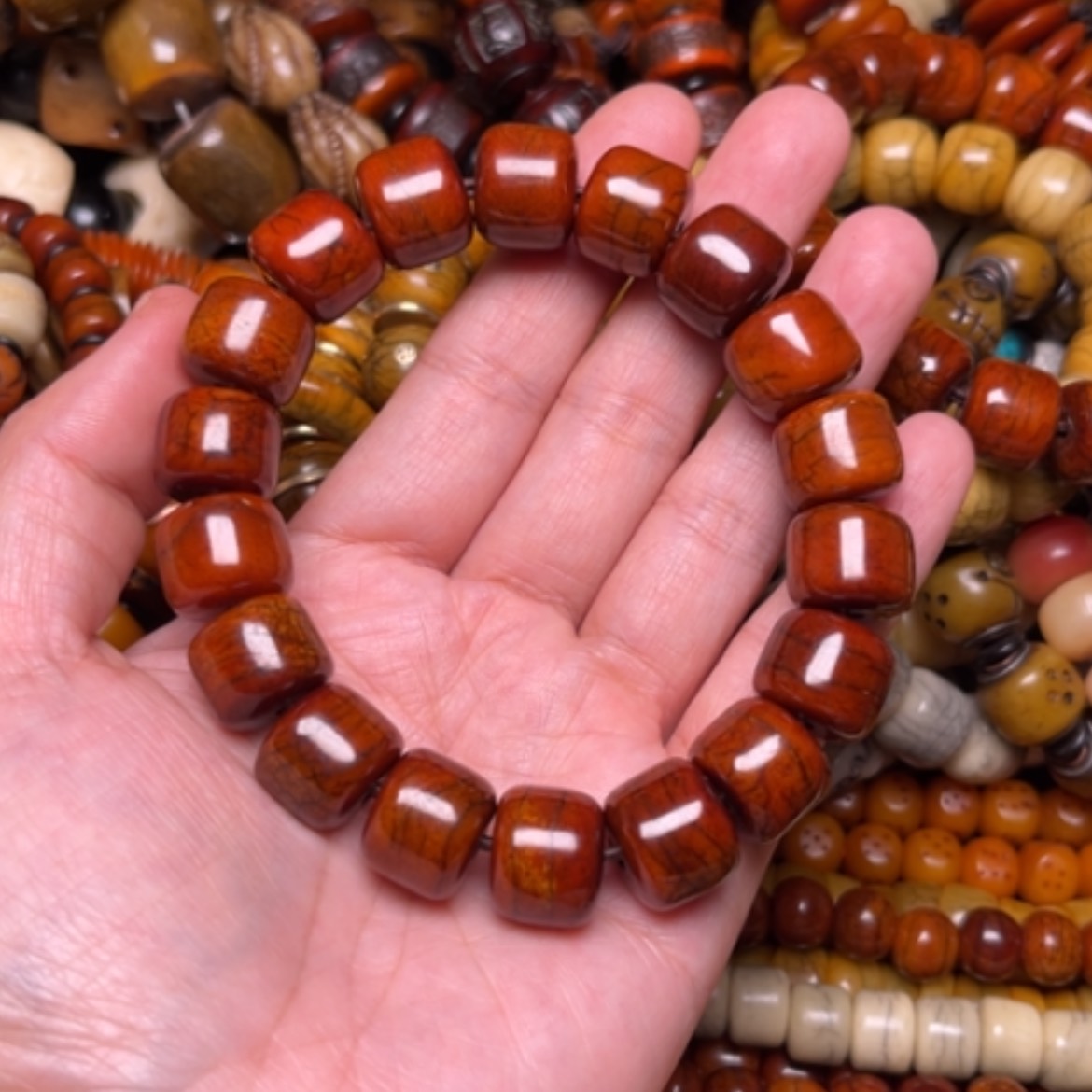 【闪购商品】牛骨手串/手链牛骨14×12×18颗