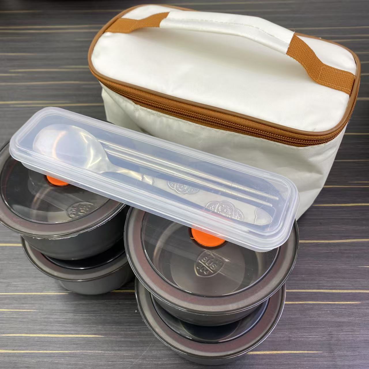 【618专享价】（王炸福利）大容量带保温袋带餐具四个饭盒【汤家限定】