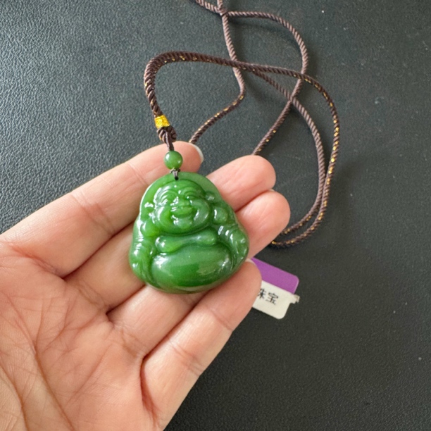 【浓粉绿35*34*10.5mm】俄七碧玉夹层粉绿佛公约35*34*10MM正装佛公