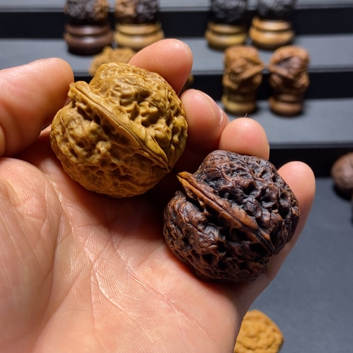 文玩核桃把件B七彩蛤蟆包38mm