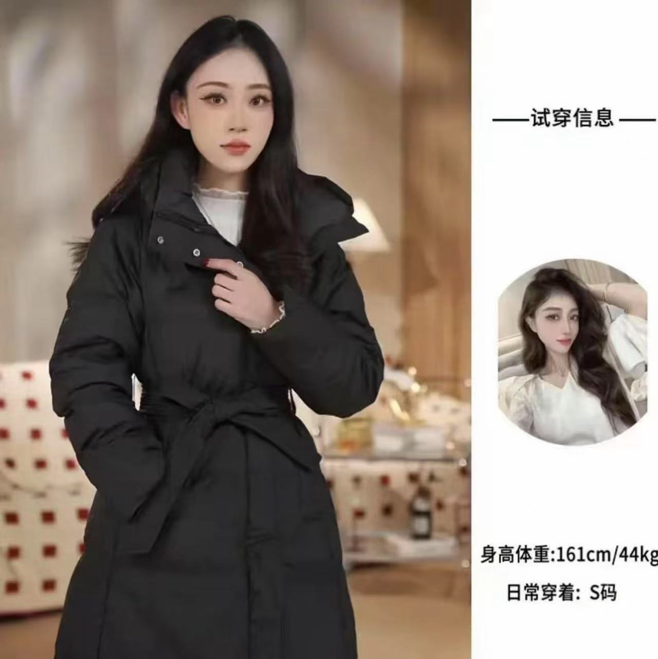 2025保暖反季羽绒服女加厚修身收腰显瘦过膝长款冬季鸭绒外套连帽