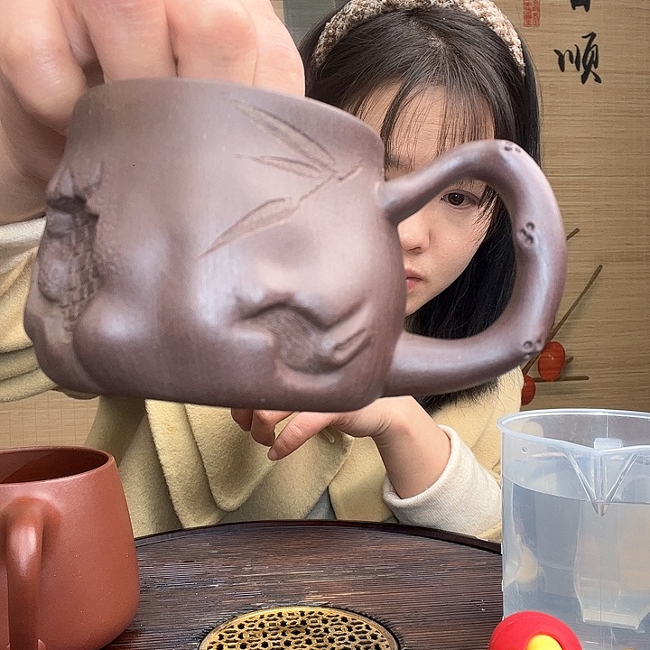 紫砂茶杯原矿紫砂杯