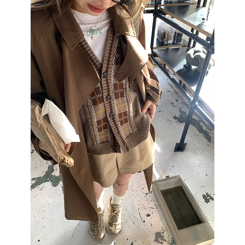 小个子风衣外套女2025秋新款高级感重工休闲韩系中长款大衣英伦风
