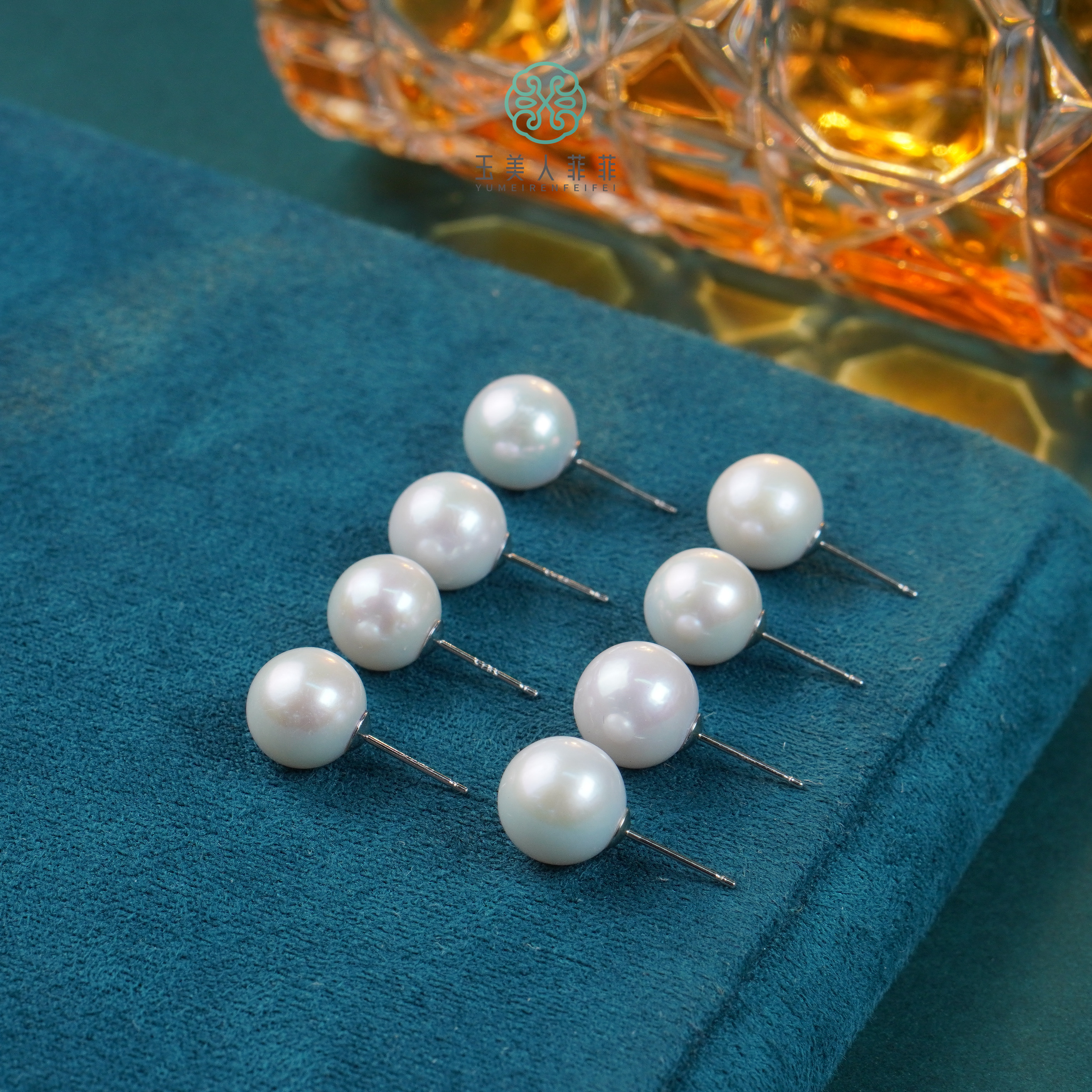 石惑珠宝-珍珠耳钉约10-11mm&多样性发一