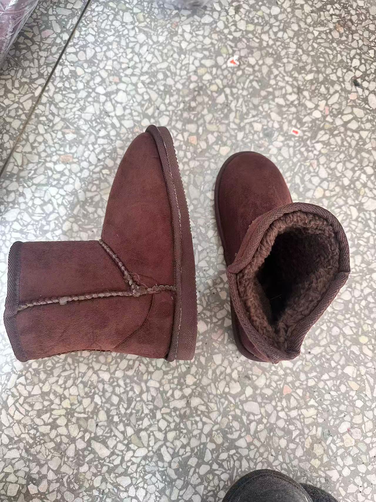 《兵哥外贸》3楼红棕色麂皮绒羊羔绒保暖雪地靴 发一双