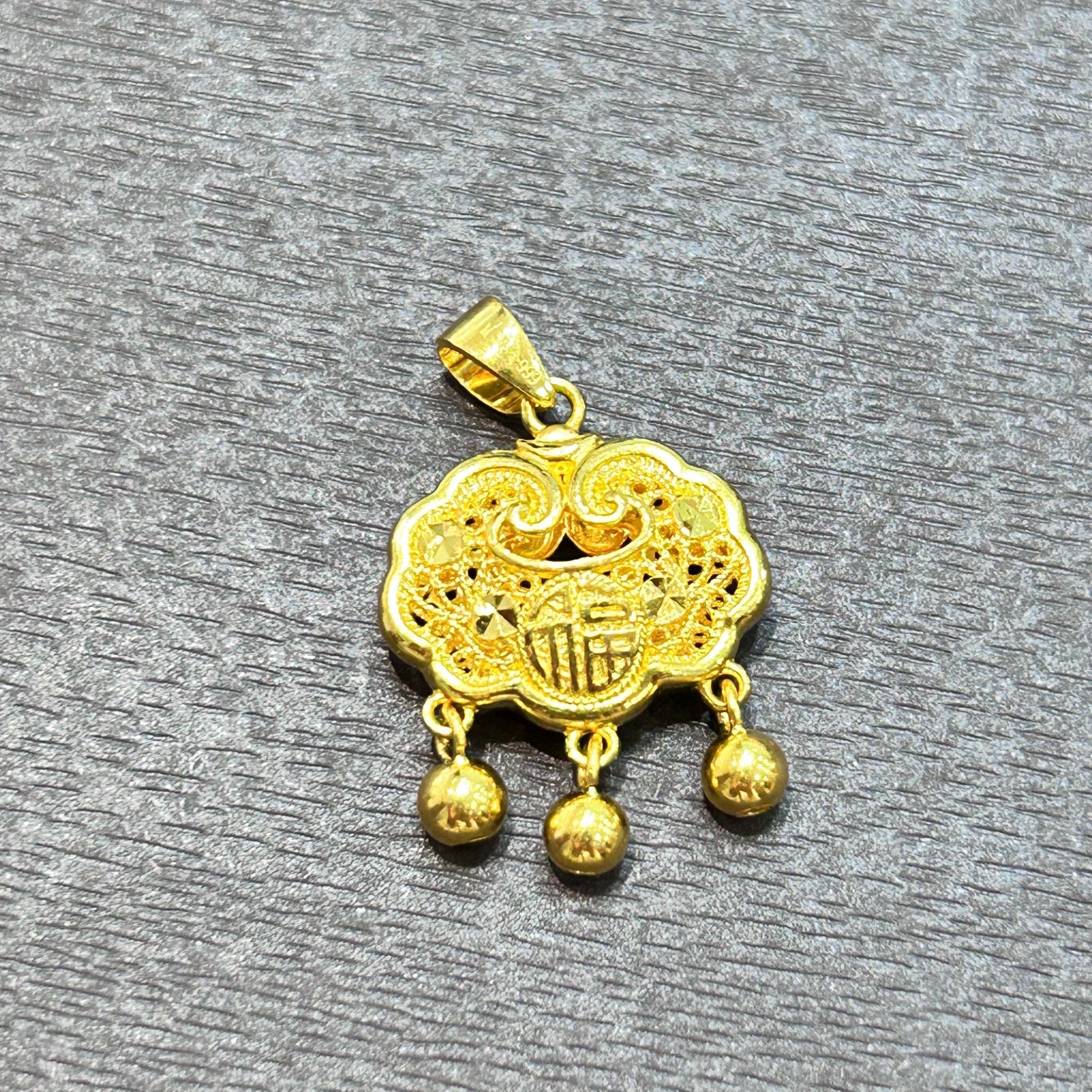 【佳佳专享】足金999投资金攒黄金福字锁包ZBHJD1121克重多退少补