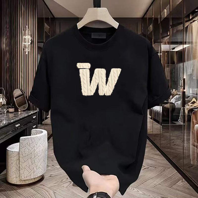 重磅棉短袖T恤休闲潮流男女款夏季ins百搭圆领上衣潮百搭男半袖