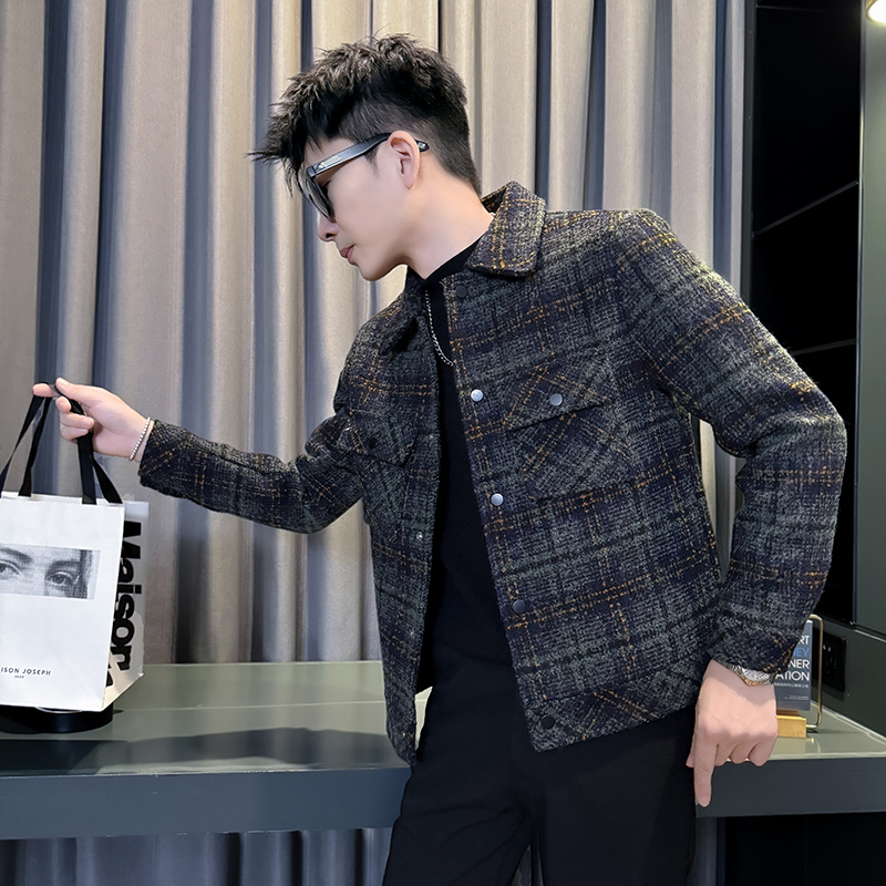 男士工装毛呢夹克秋冬季潮牌加厚呢子上衣高级感新款潮流休闲外套