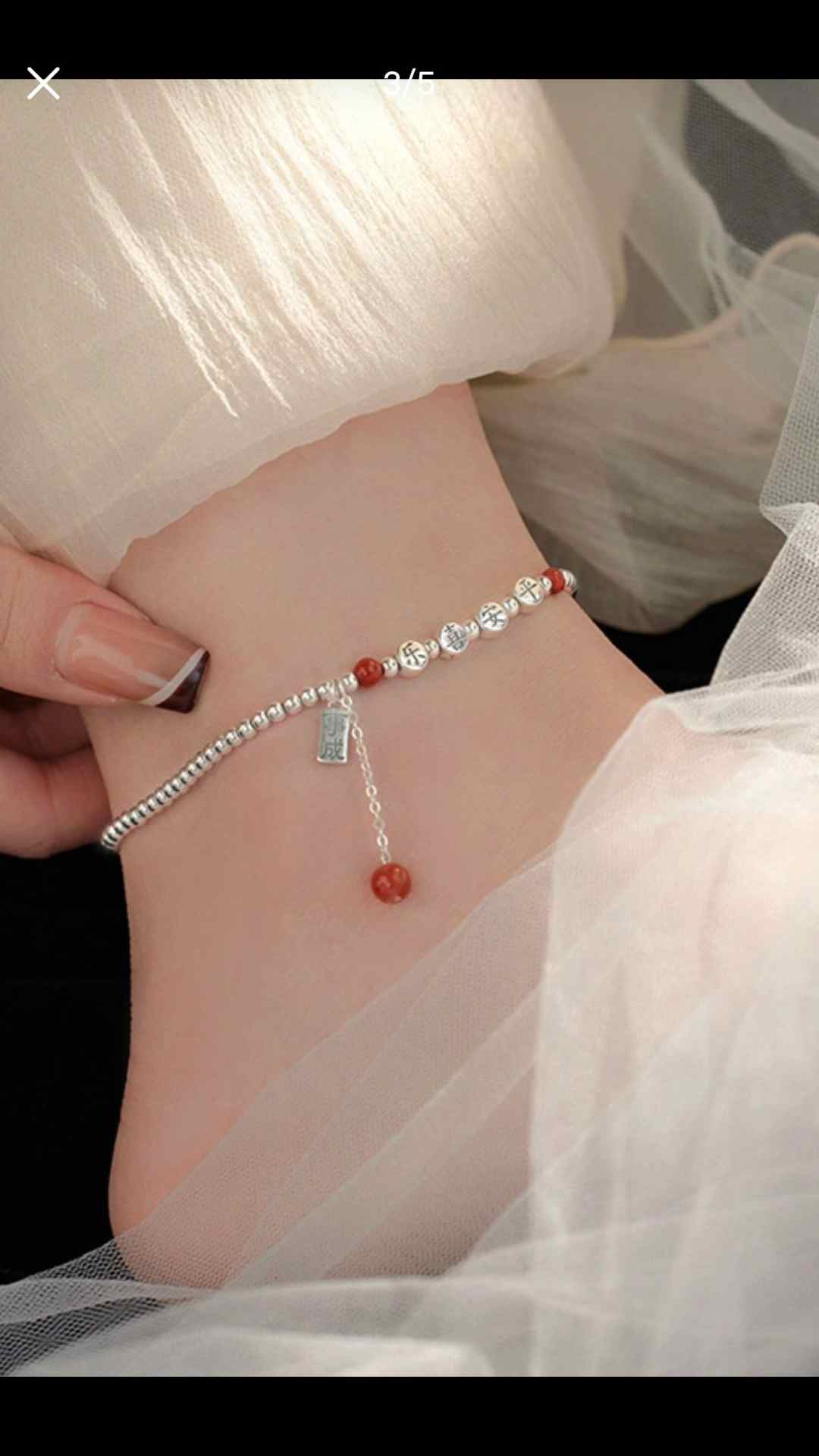 足银脚链 足银脚链新款夏天必备网红足银脚链时尚女款约会