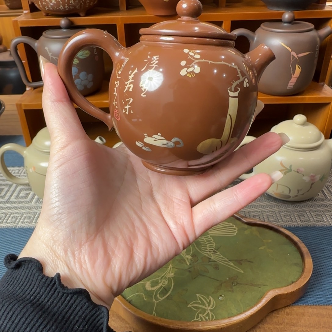 建水紫陶高亮茶壶200cc