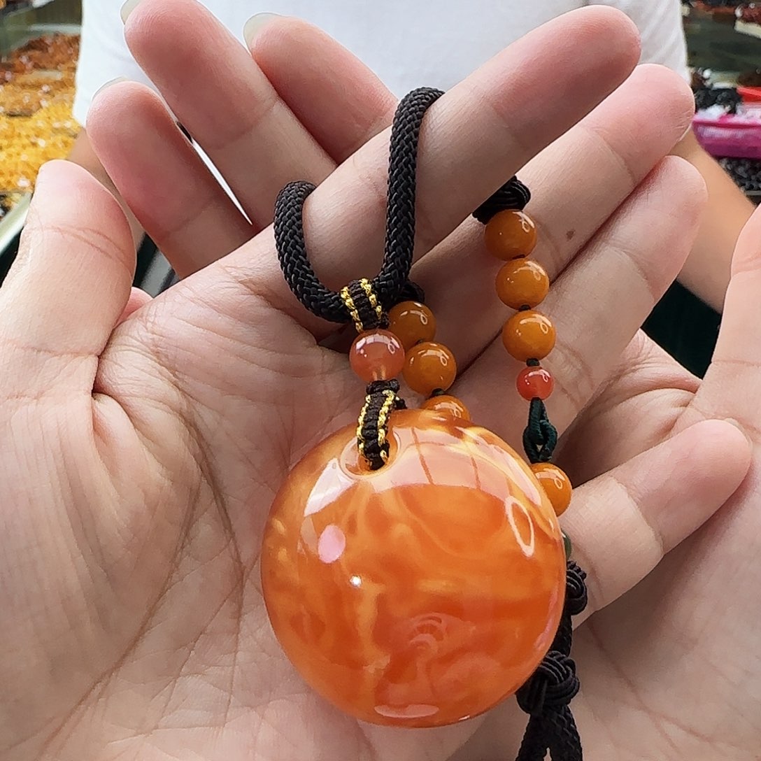 琥珀颈饰未镶嵌吊坠