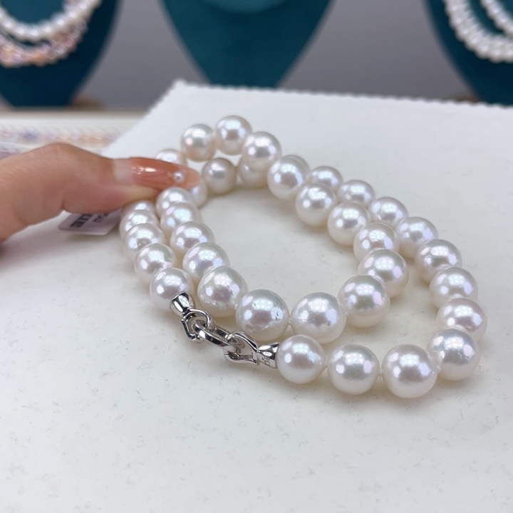 淡水珍珠颈饰银S925镶嵌10➕极光炫彩