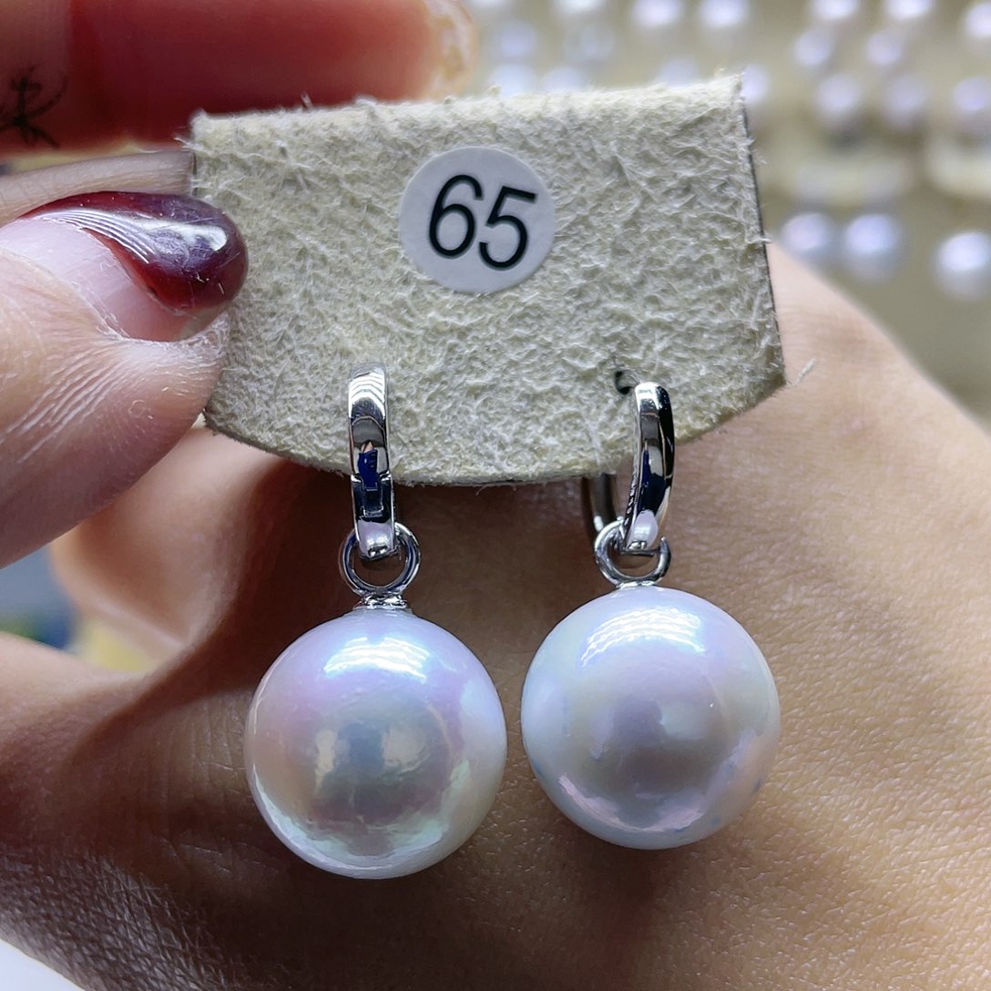 淡水珍珠耳饰银S925镶嵌