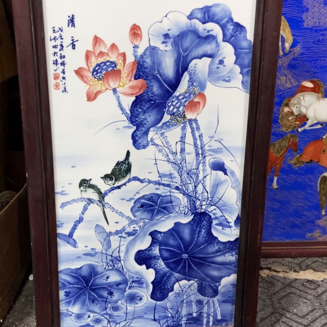 摆件薛****机景德镇陶瓷瓷板画