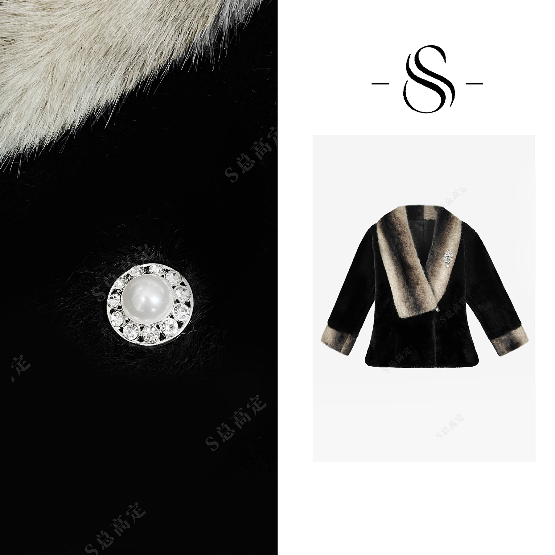 NIMOSHI【倩倩】冬款法式重工减龄百搭原创设计气质短外套D0439