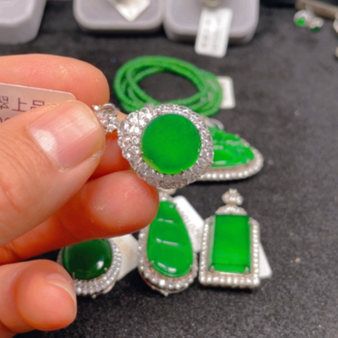 【闪购商品】翡翠颈饰银S925镶嵌吊坠