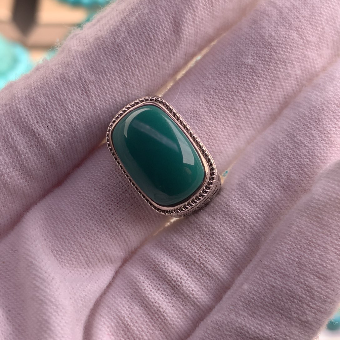 绿松石珠宝奇石银S925镶嵌