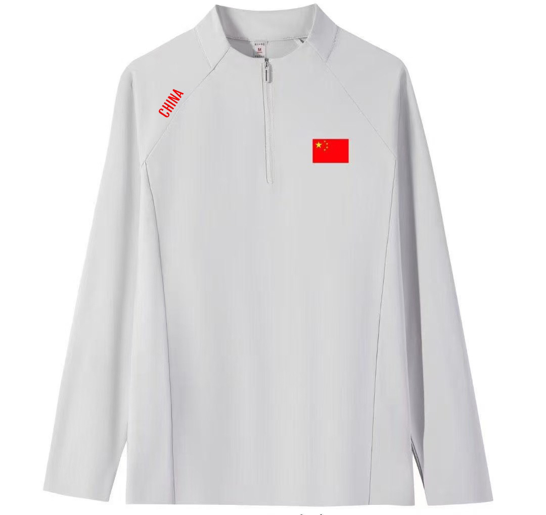 秋冬加绒半拉链国潮户外运动男女同款抓绒长袖卫衣打底衫