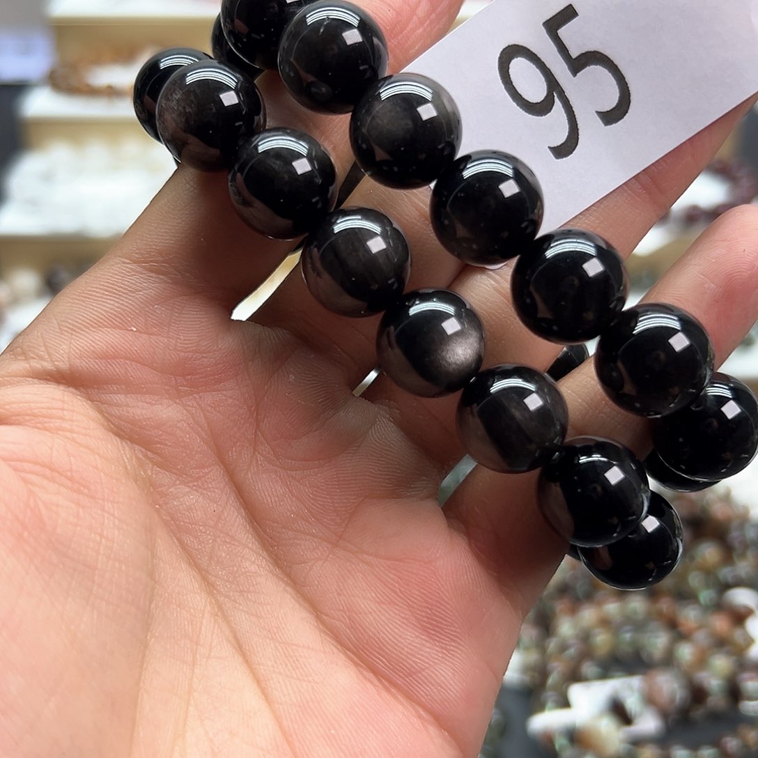 黑曜岩手链未镶嵌手链