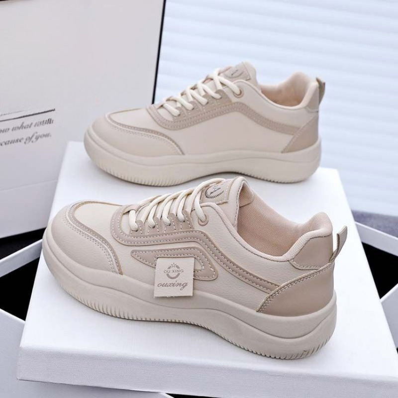 2025春季女鞋新款透气小白鞋子女韩百搭厚底运动鞋休闲板鞋潮鞋