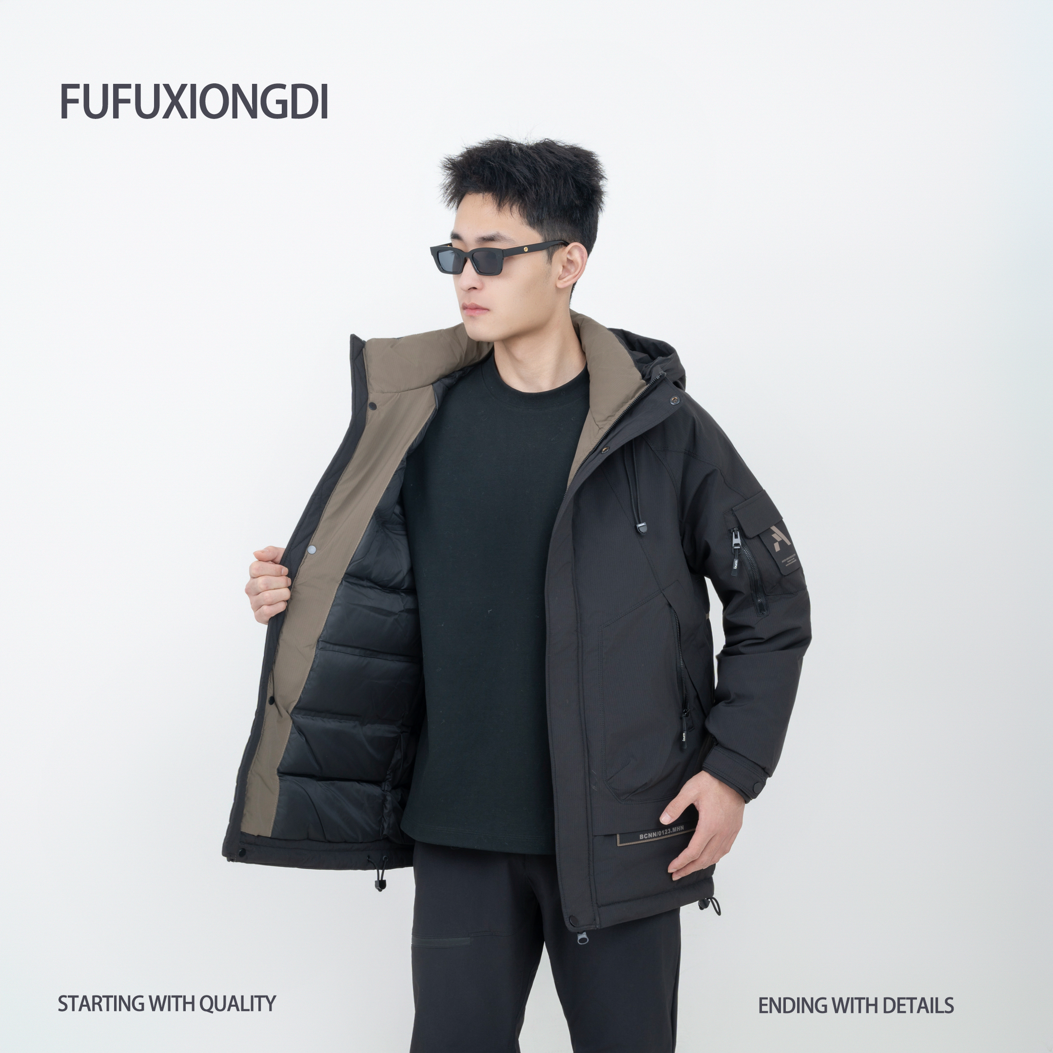 【派克服中长款】冬季男款防风连帽新款防寒服加厚工装极寒保暖外套