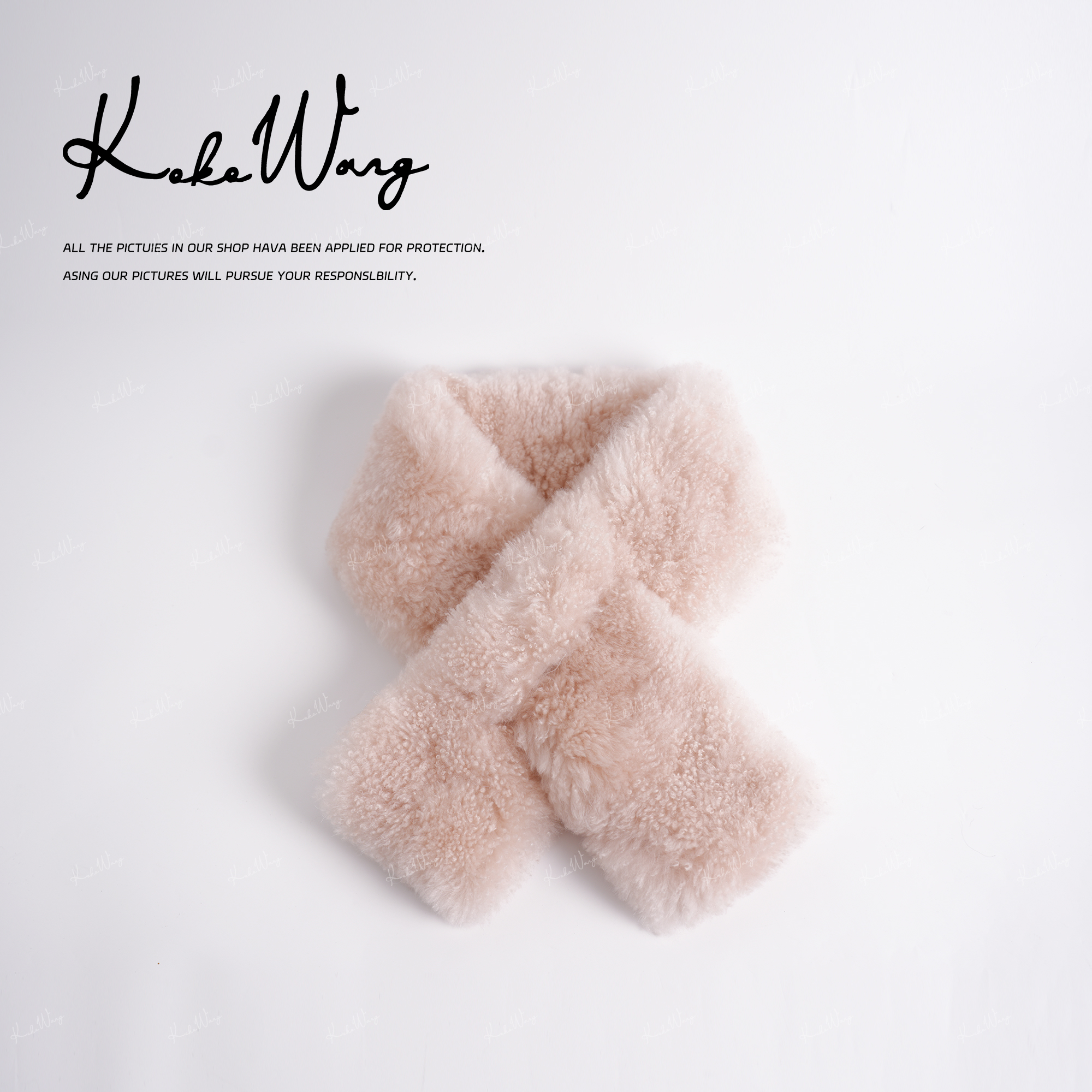 KOKO WANG 秋冬高级感软糯山羊绒皮毛一体围脖围巾 X1535J28S53