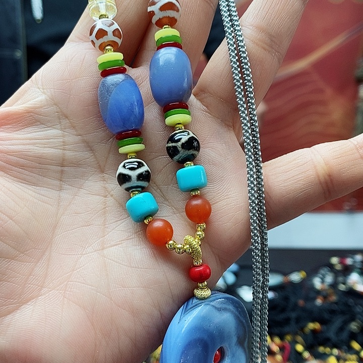 玛瑙/玉髓颈饰合金