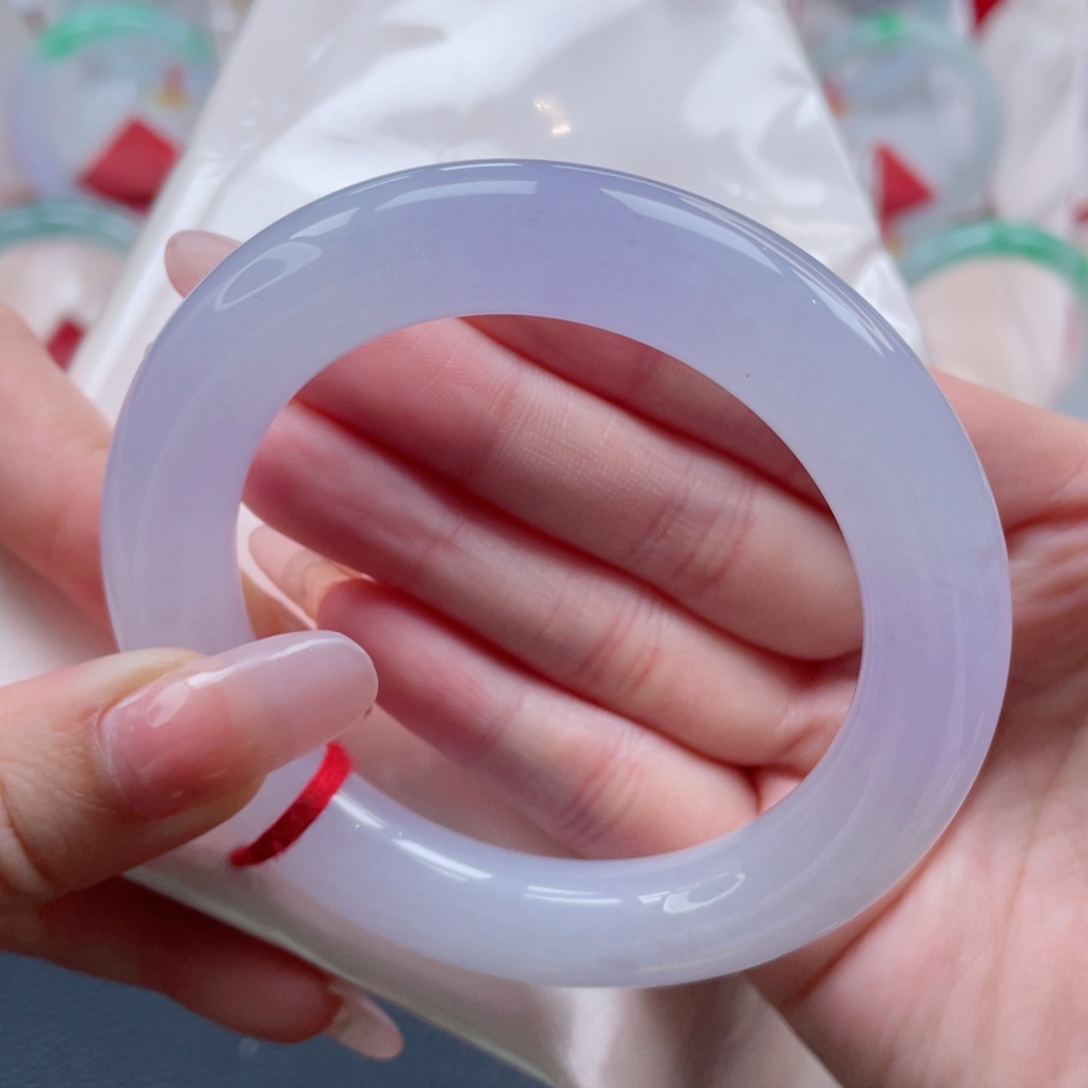 未镶嵌手镯翡翠56.3冰紫月光女神级别 温婉可人 36号