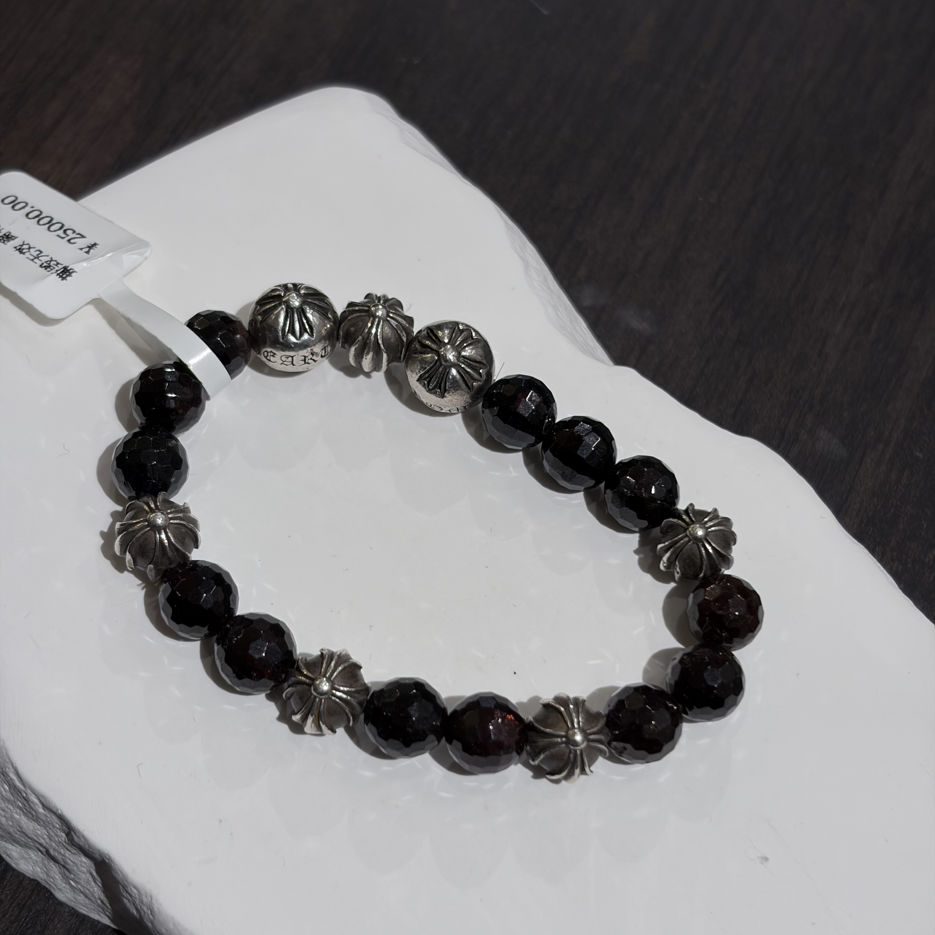 合金手链 Chrome Hearts 克罗心【中古】8mm切面黑色七银珠手串