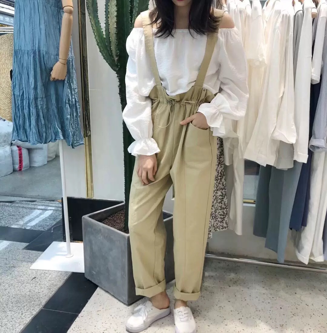 0954 背带裤女夏新款收腰显瘦减龄工装裤